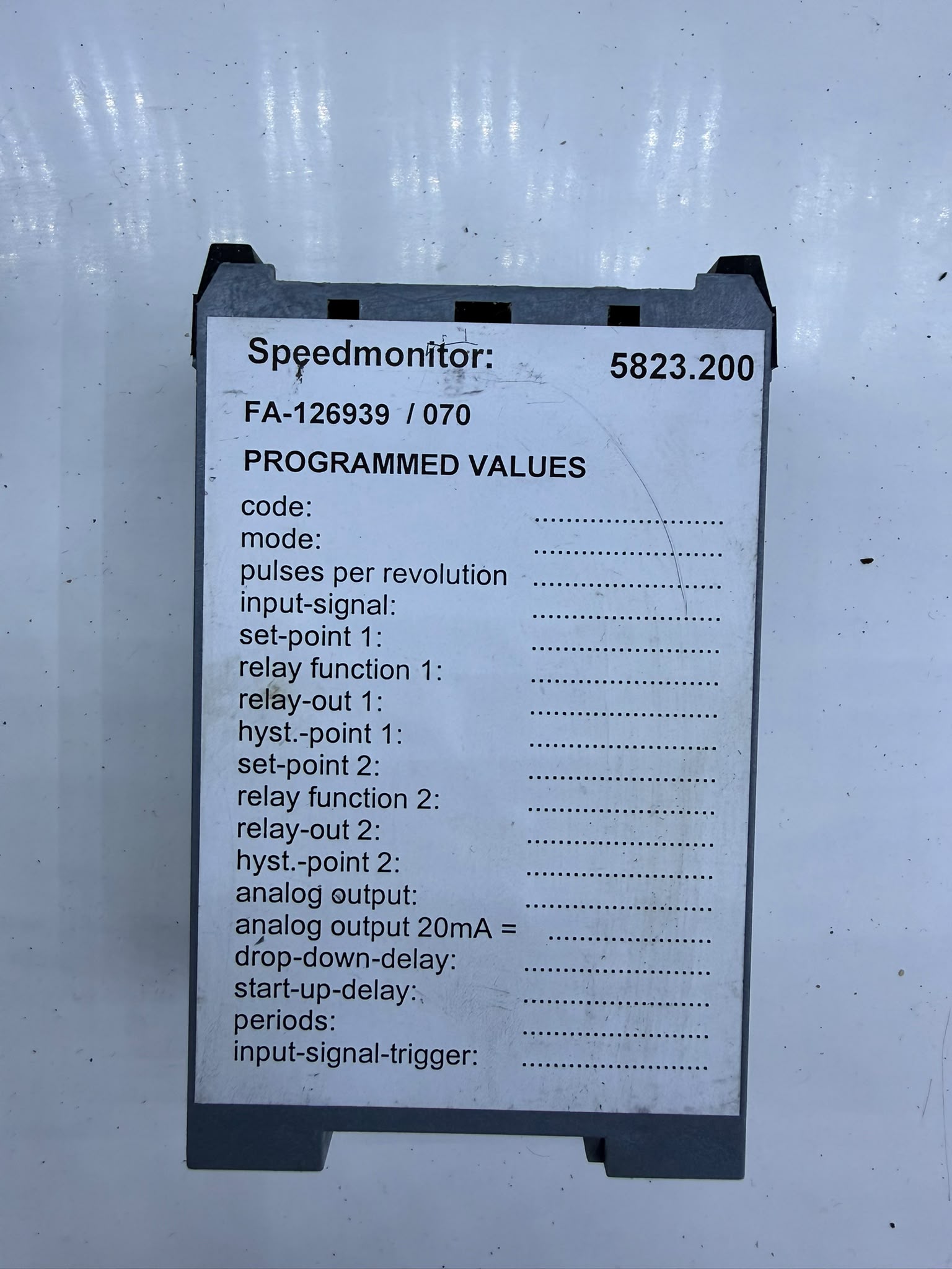 Speed Monitor - P/N FA-126970-